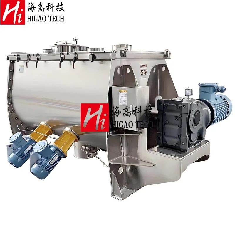 Industrial Sigma Plough Shear Paddle Conical 3D Feed Powder Ribbon Mixer